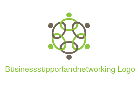 connected circles swoosh people logo
