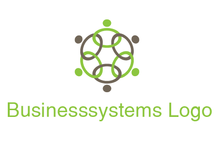 connected circles swoosh people logo