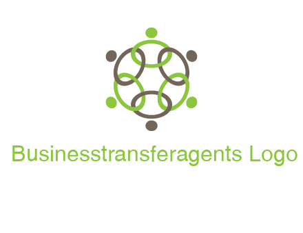 connected circles swoosh people logo