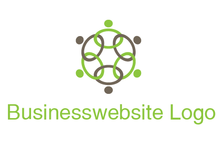 connected circles swoosh people logo