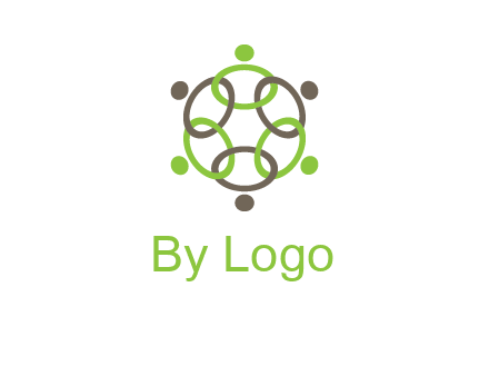 connected circles swoosh people logo