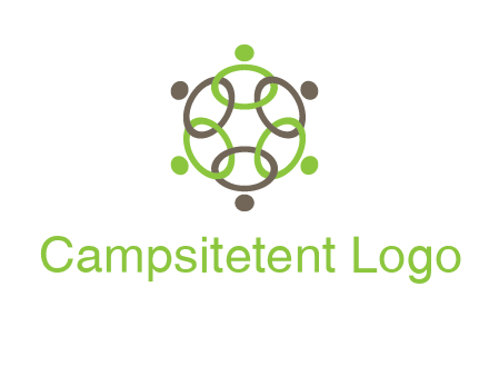 connected circles swoosh people logo