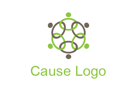 connected circles swoosh people logo