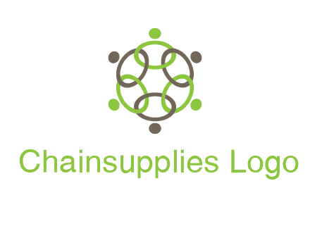 connected circles swoosh people logo