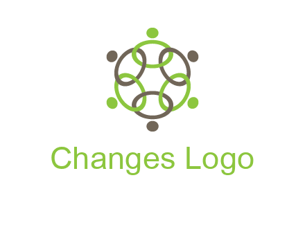 connected circles swoosh people logo