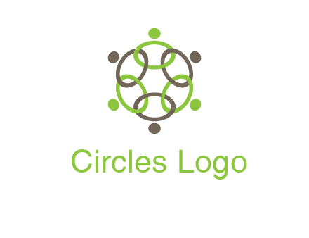 connected circles swoosh people logo