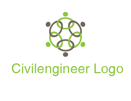 connected circles swoosh people logo