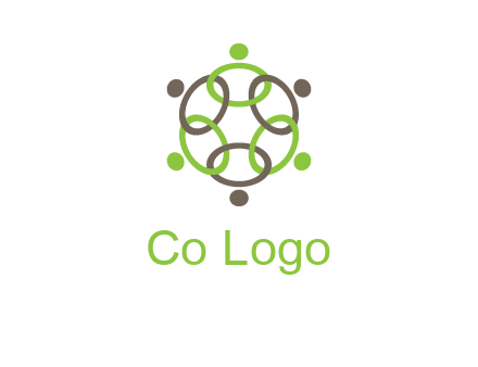 connected circles swoosh people logo