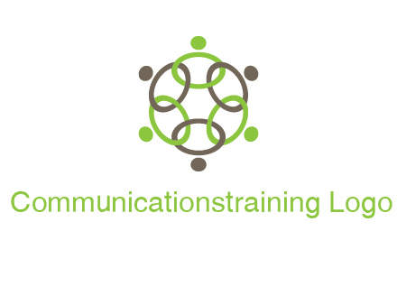connected circles swoosh people logo