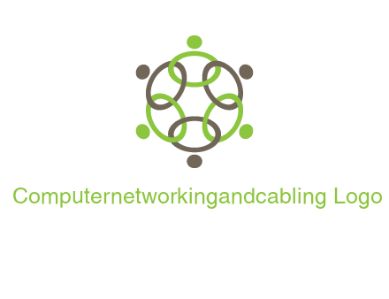 connected circles swoosh people logo