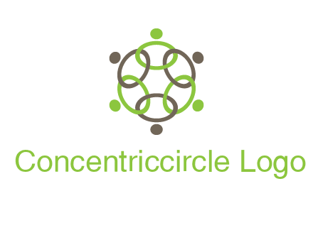 connected circles swoosh people logo