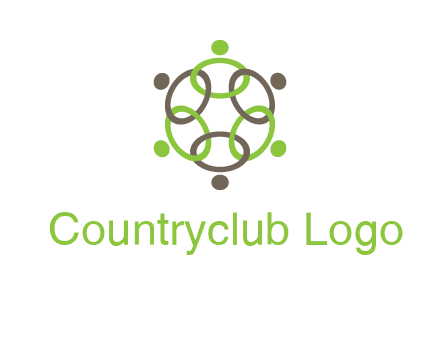 connected circles swoosh people logo