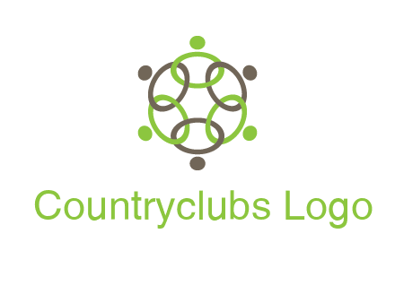 connected circles swoosh people logo