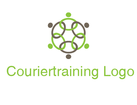 connected circles swoosh people logo
