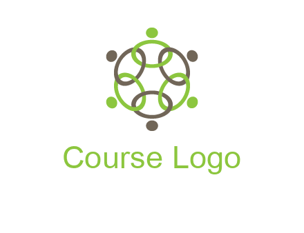 connected circles swoosh people logo