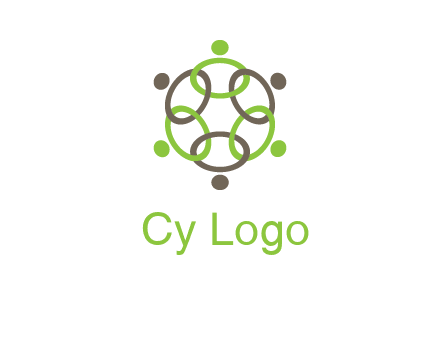 connected circles swoosh people logo