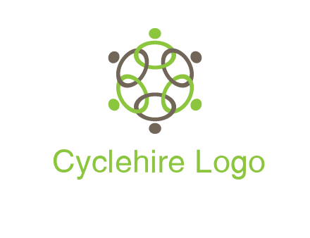connected circles swoosh people logo