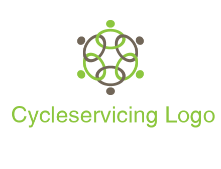 connected circles swoosh people logo