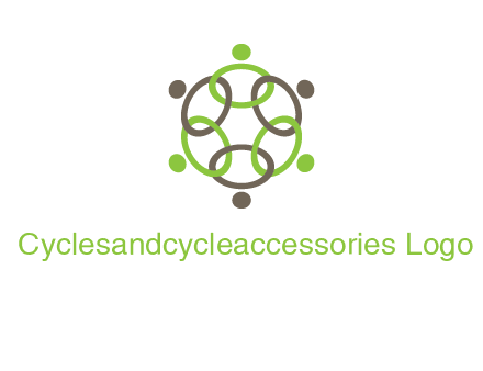connected circles swoosh people logo
