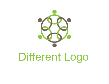 connected circles swoosh people logo