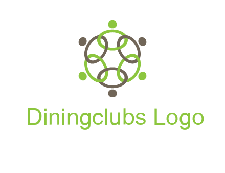 connected circles swoosh people logo