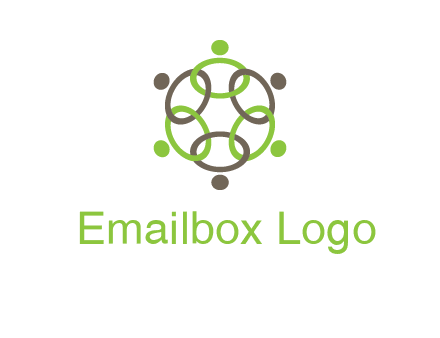 connected circles swoosh people logo