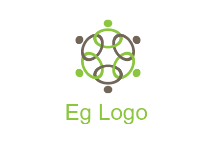 connected circles swoosh people logo