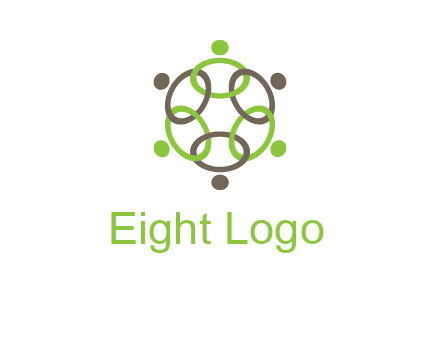 connected circles swoosh people logo