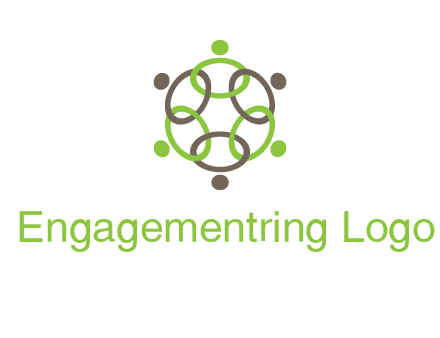 connected circles swoosh people logo