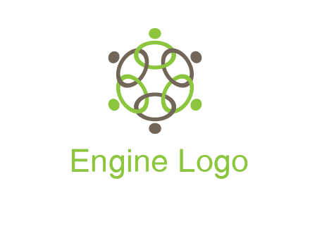 connected circles swoosh people logo