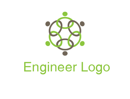 connected circles swoosh people logo