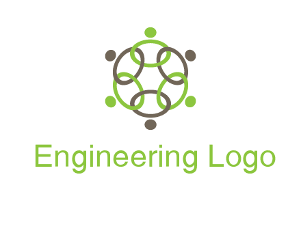 connected circles swoosh people logo