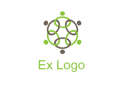 connected circles swoosh people logo