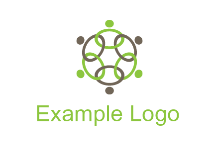 connected circles swoosh people logo