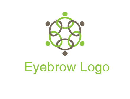connected circles swoosh people logo