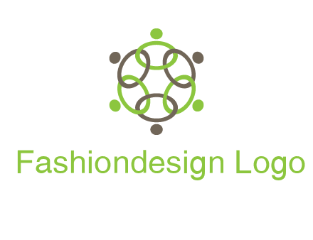 connected circles swoosh people logo