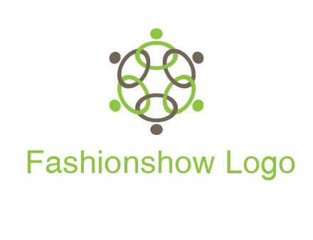 connected circles swoosh people logo