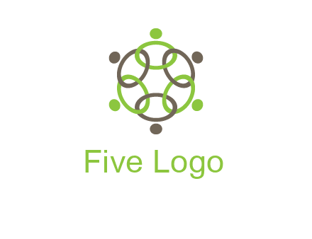 connected circles swoosh people logo