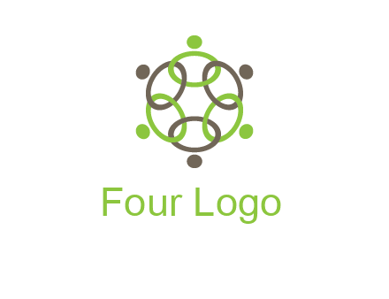 connected circles swoosh people logo