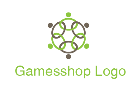 connected circles swoosh people logo