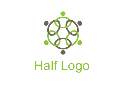 connected circles swoosh people logo