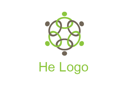 connected circles swoosh people logo
