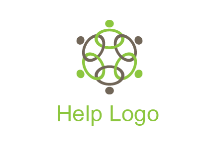 connected circles swoosh people logo
