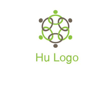 connected circles swoosh people logo