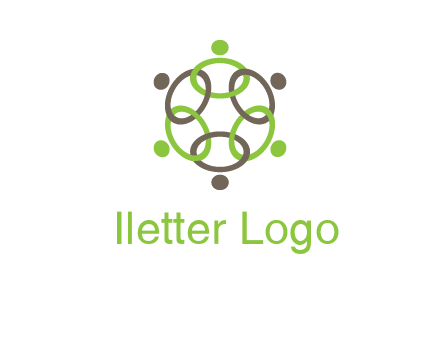 connected circles swoosh people logo