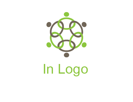 connected circles swoosh people logo