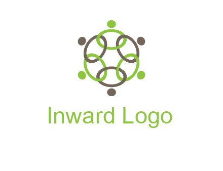 connected circles swoosh people logo