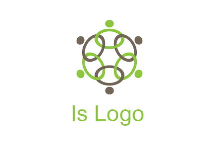 connected circles swoosh people logo