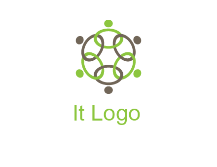connected circles swoosh people logo