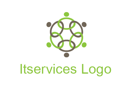connected circles swoosh people logo